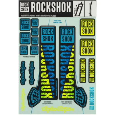 ROCKSHOX TROY LEE DESIGNS DECAL KIT F.PIKE/LYRIK/YARI/DOMAIN/REVELATION AB 2018 Blue - Yellow