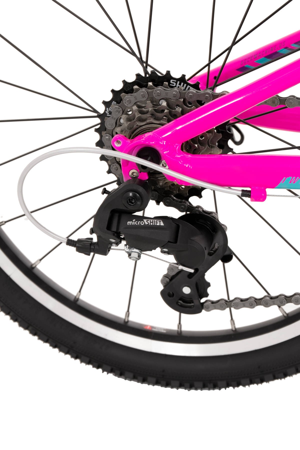 bicicleta rock machine catherine 20 vb gloss neon pink violet neon cyan 2