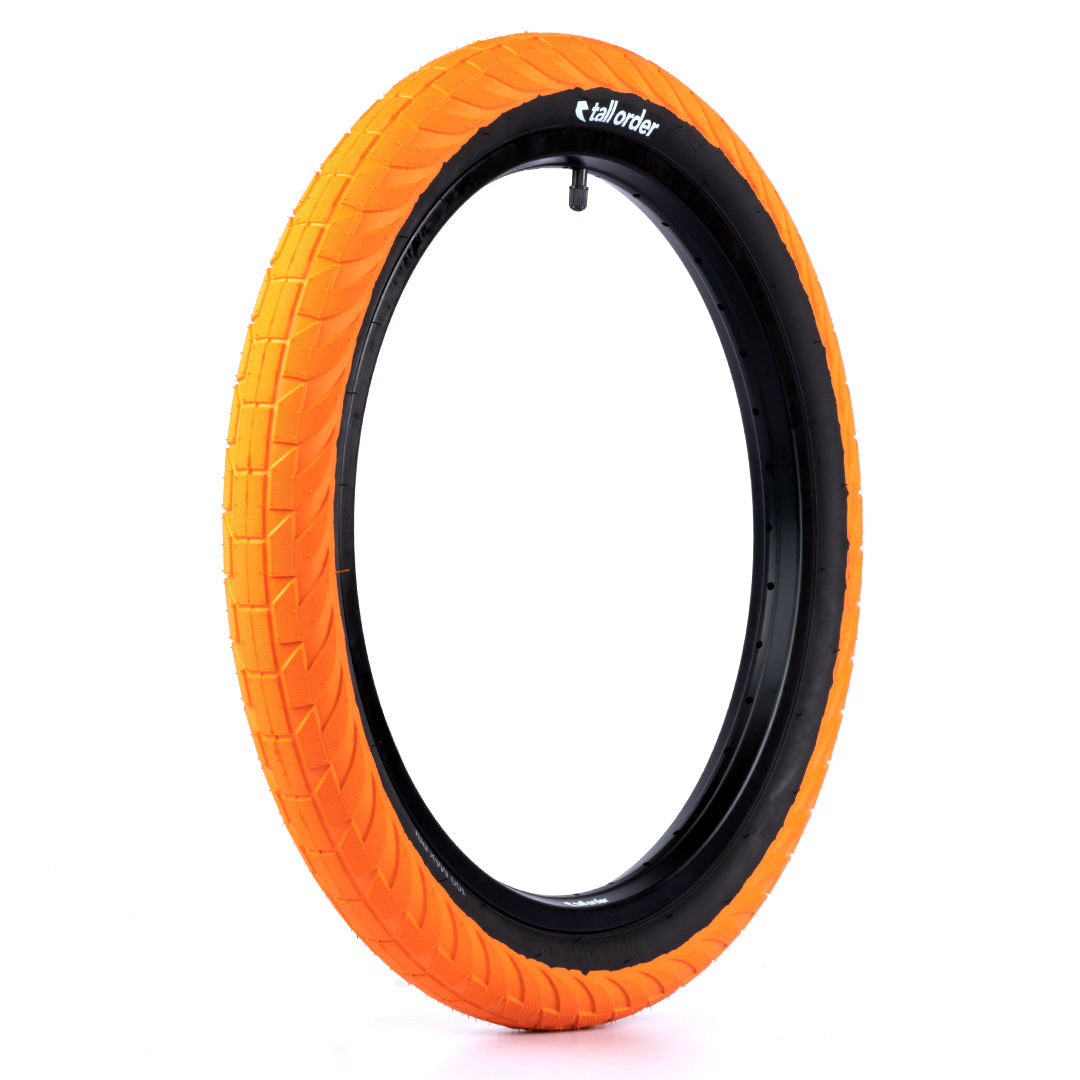 tall order bmx wallride 235 tyre tire orange black 1 1